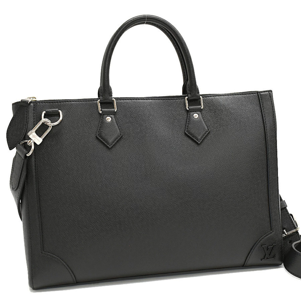 Louis Vuitton Slim Briefcase Business Bag Taiga Leather Noir Black